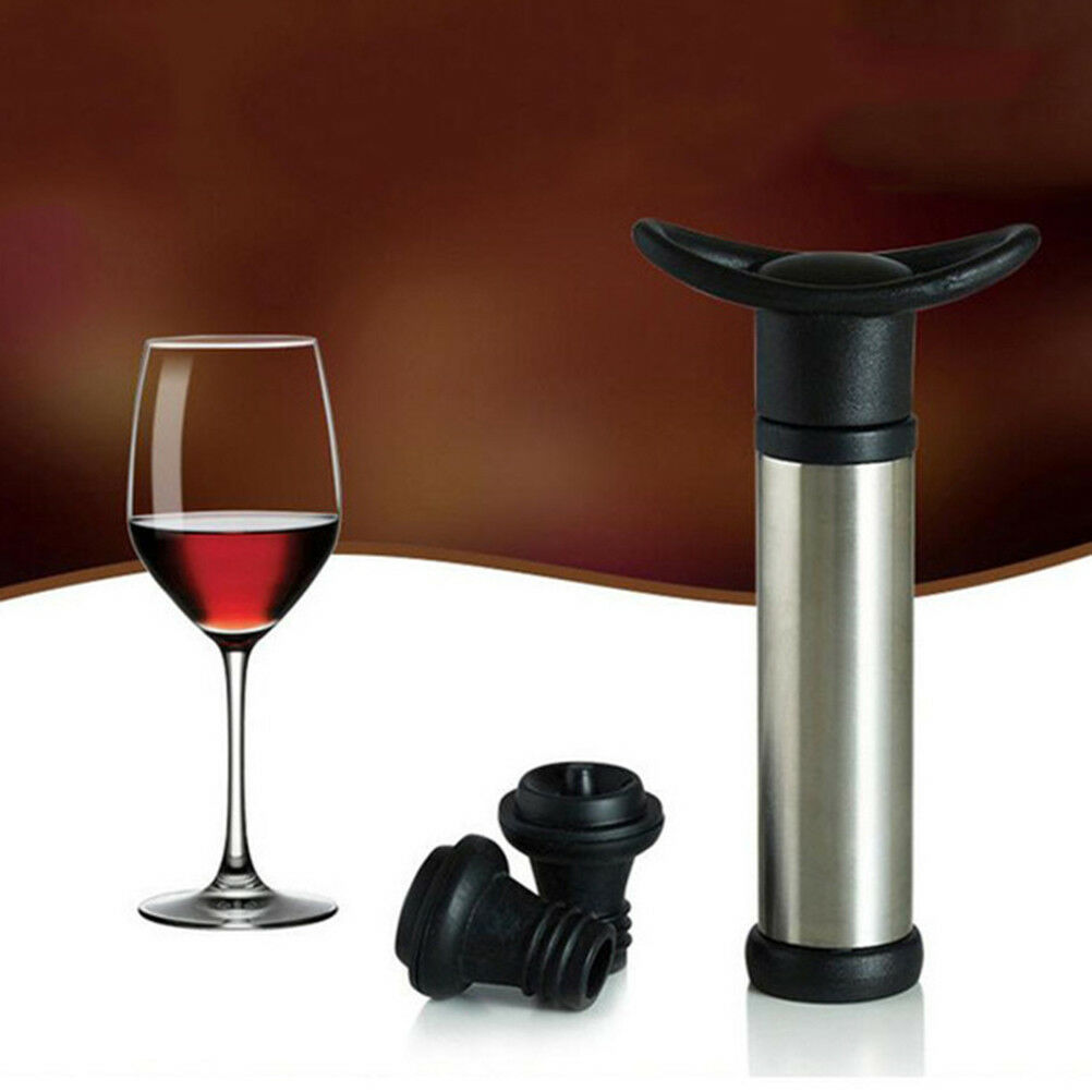 1set Wine Stopper With Vacuum Pump Bar Air lock Aerator Keep Wine Fresh& PgJBDD