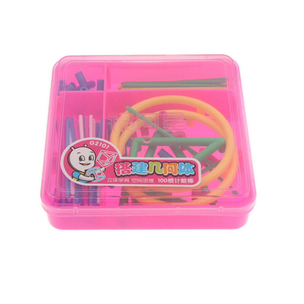 Pink Colored Geometric Shape Frame Sticks Kit For Kids Toddler Birthday Gift