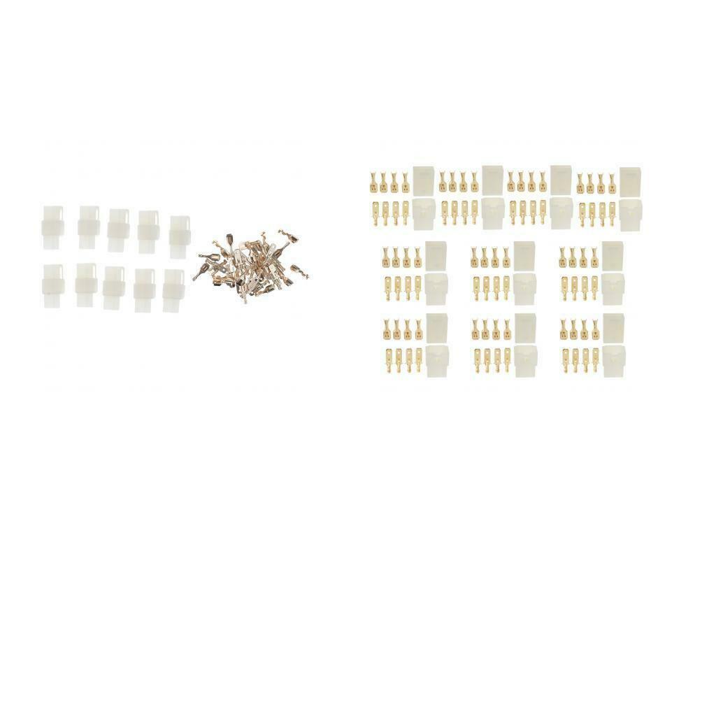 20 Kits Female and Male Connector Plug 2 4 Way Electrical Universal 6.3mm