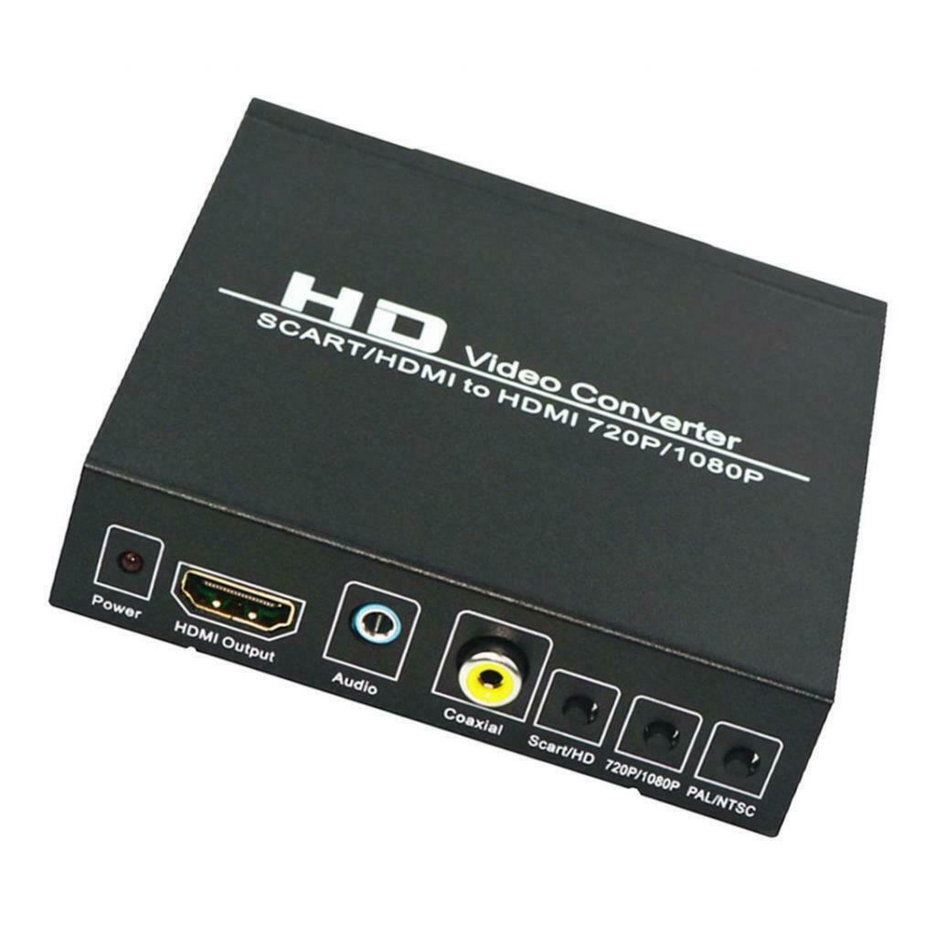 Metal SCART to HDMI Converter PAL / NTSC Upscaler Support HDMI Connector Output