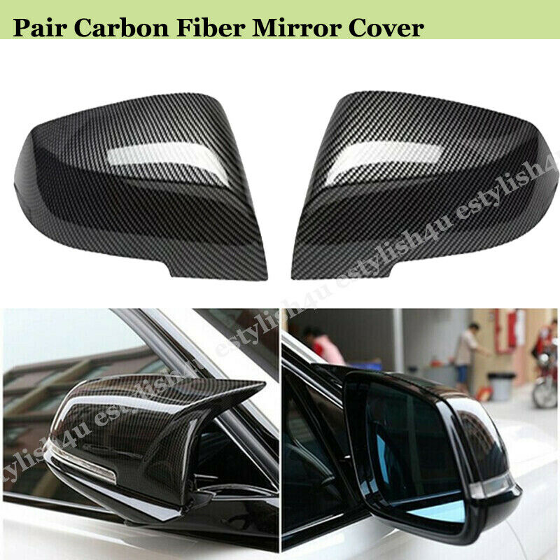 2Pcs Carbon fiber Mirror Cover Cap for BMW F20 F21 F22 F30 F31 F32 F33 F36 E84