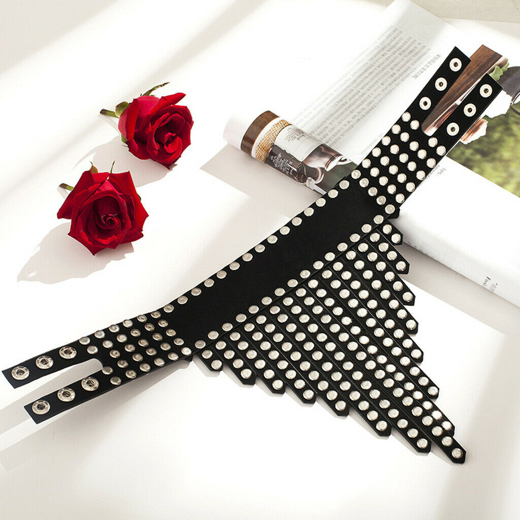 Gothic Choker Necklace Pu Leather Studded Rivets Collar Necklace Jewelry