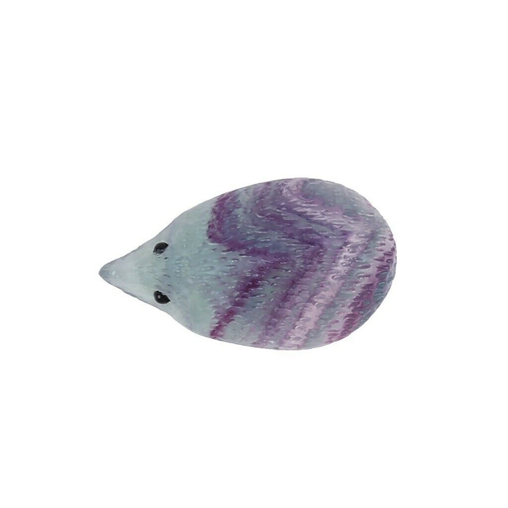 Crystal Carved Rainbow Hedgehog Stone Indoor Home Crafts Decor Collectibles