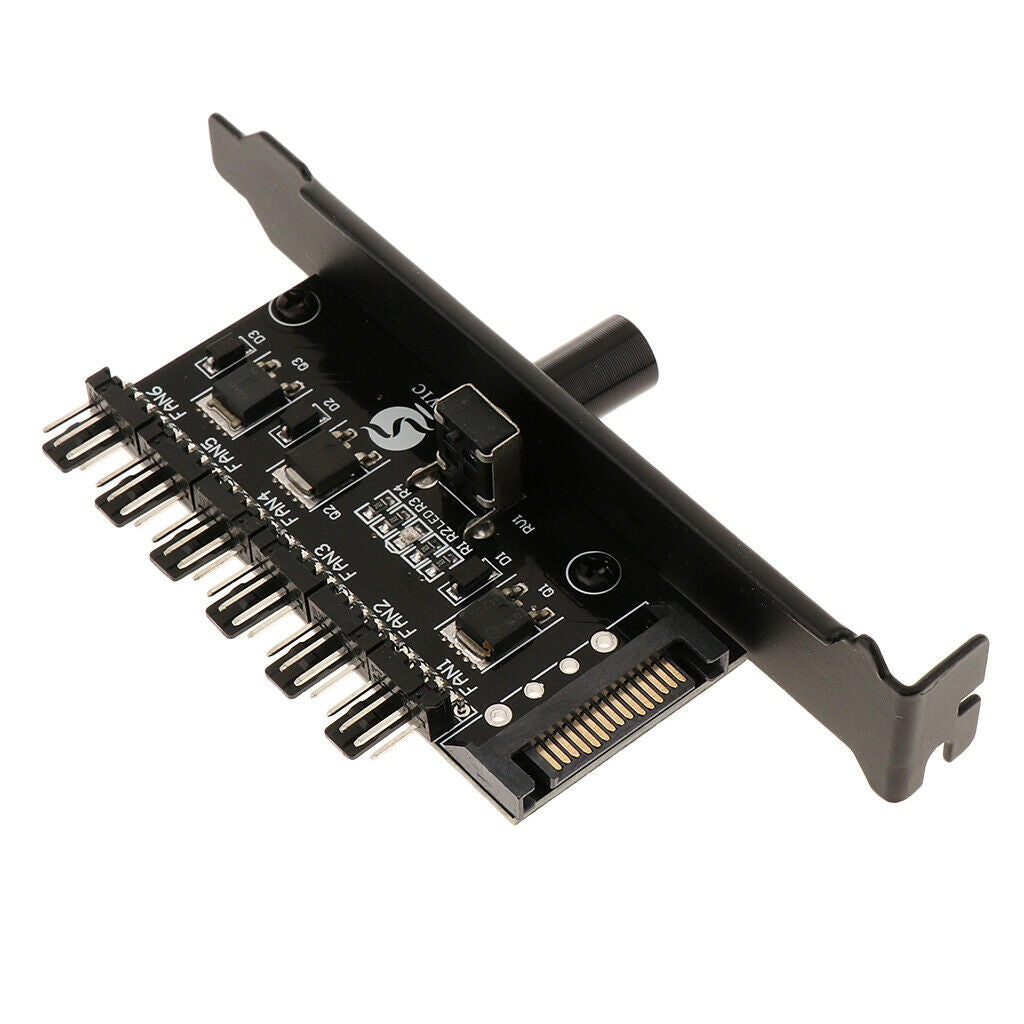 5pcs SATA Power CPU Cooling Fan Speed Controller 6-Channel Hub Kit New