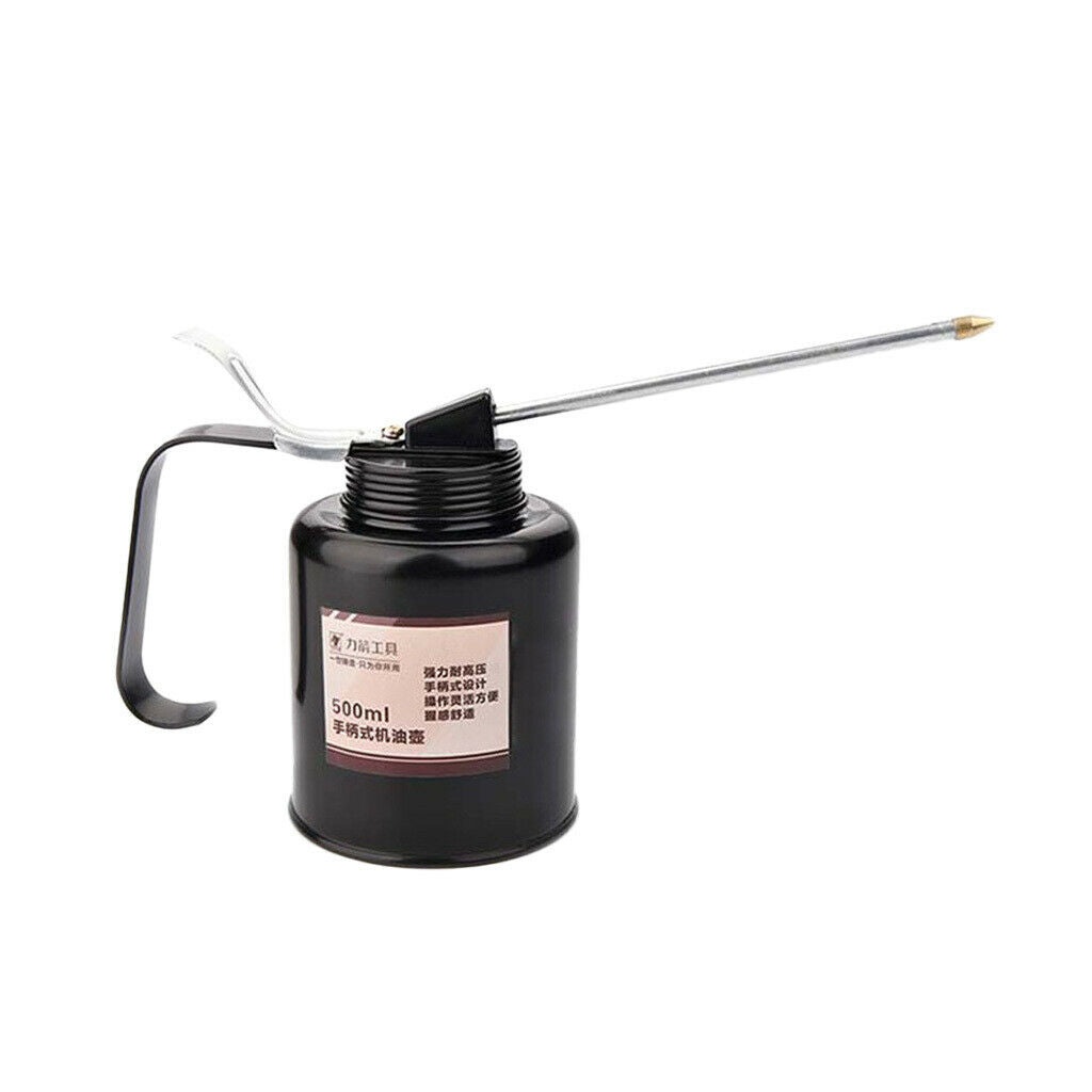 Iron Support 500ml High Pressure Oil Can Pump Oiler with Spout Short Nozzle