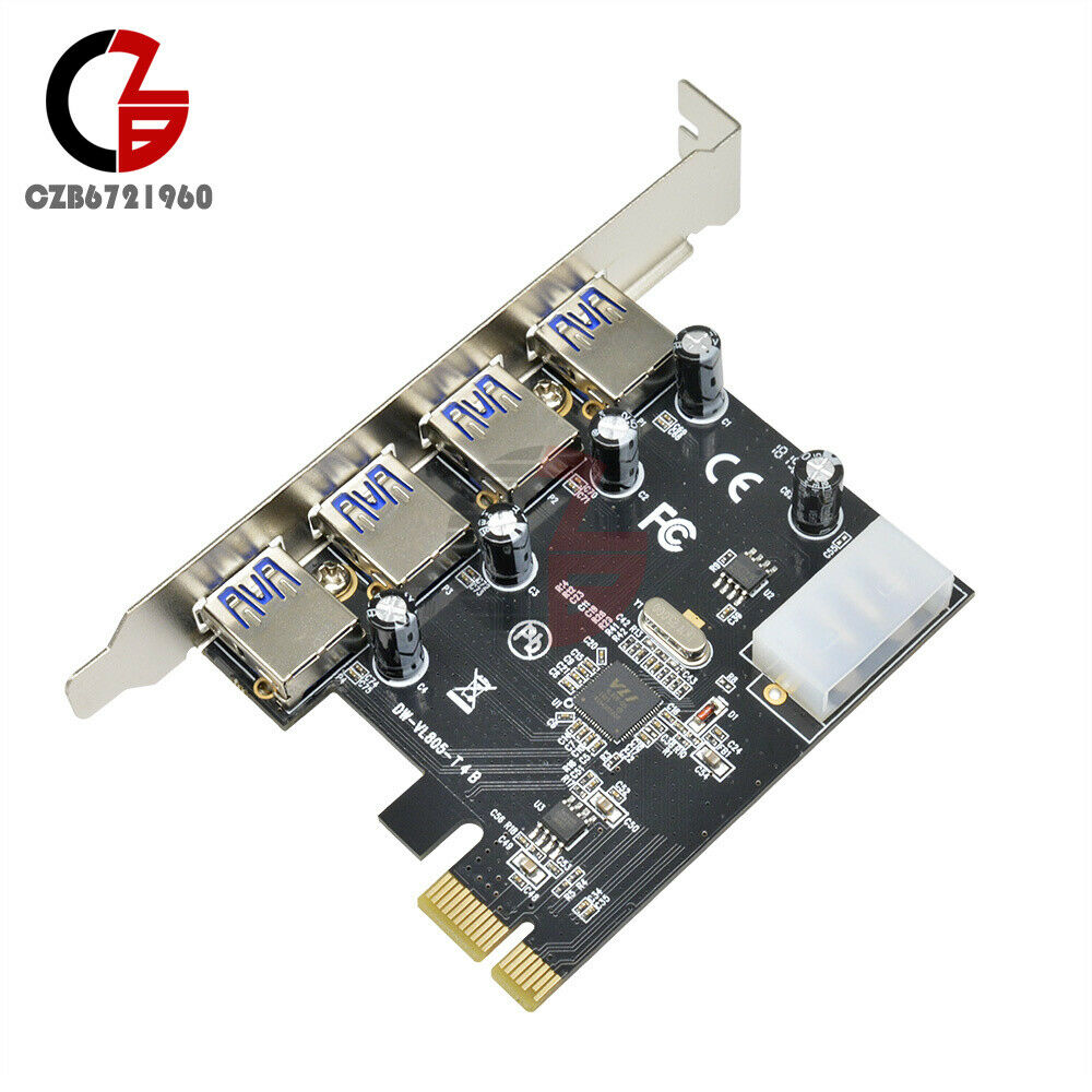 4 Port 5 Gbps Speed PCI-E to USB 3.0 HUB PCI Express Expansion Card Adapter