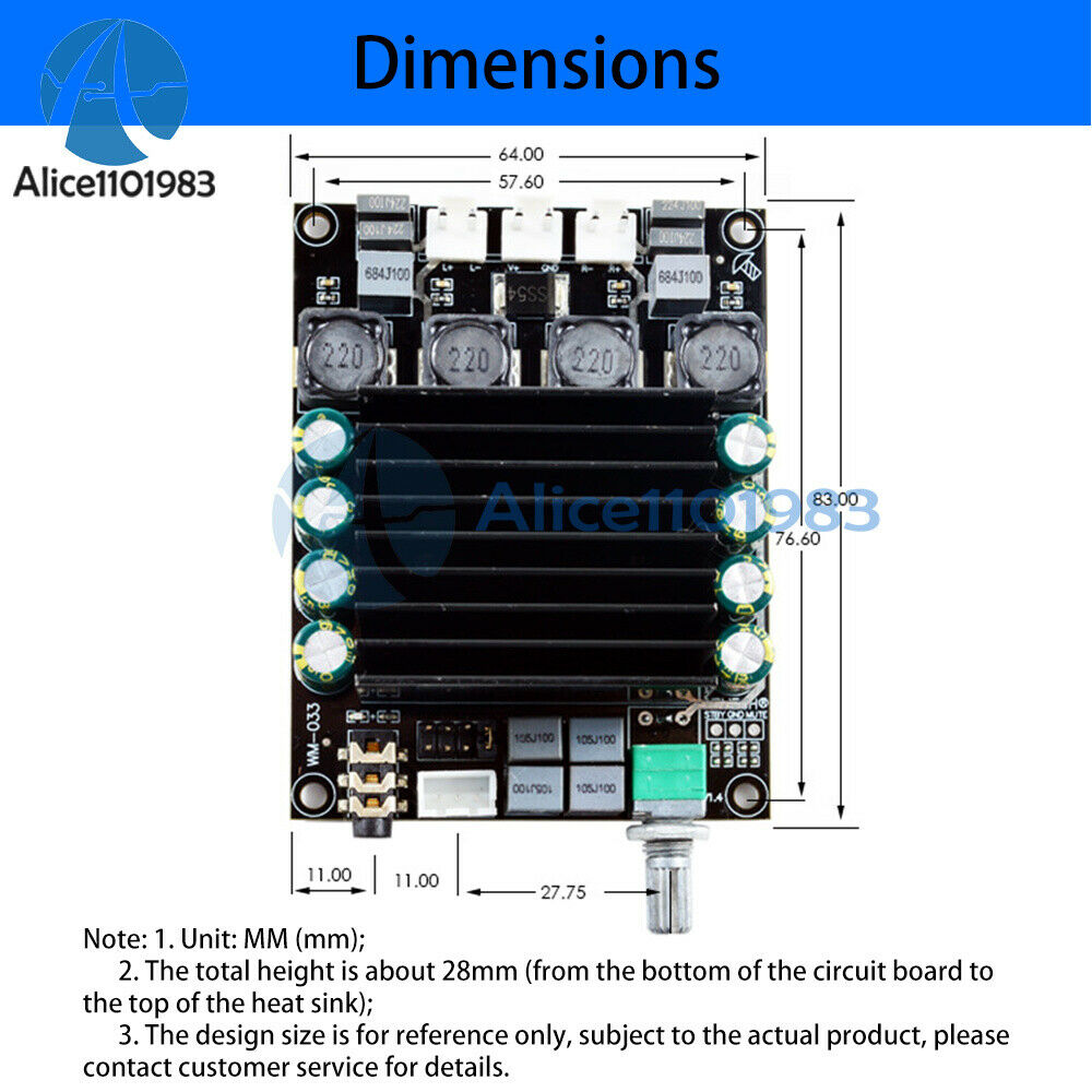 TDA7498 High-power HIFI Two-channel Power Amplifier Board 2X100W