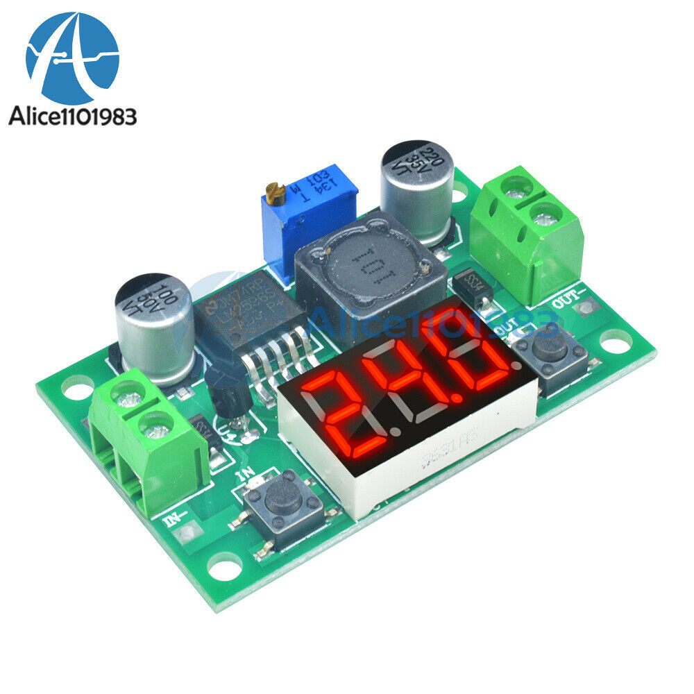 2PCS DC Buck Step Down Converter Module LM2596 Voltage Regulator Voltmeter Led