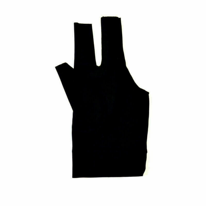 Accessory Black Spandex Snooker Billiard Left Hand Three Finger Cue Glove Pool