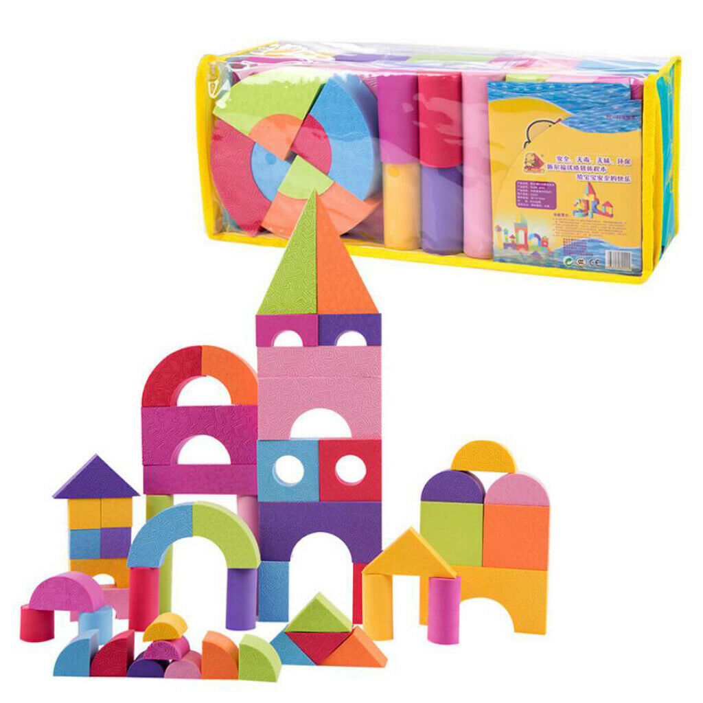 100 Pieces EVA Foam Colorful Building Blocks DIY Educational Toys for Baby
