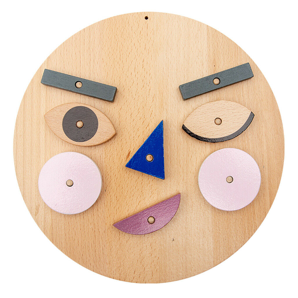 Wooden Emotion Cognition Blocks Montessori Toddler Educational Kids Toys