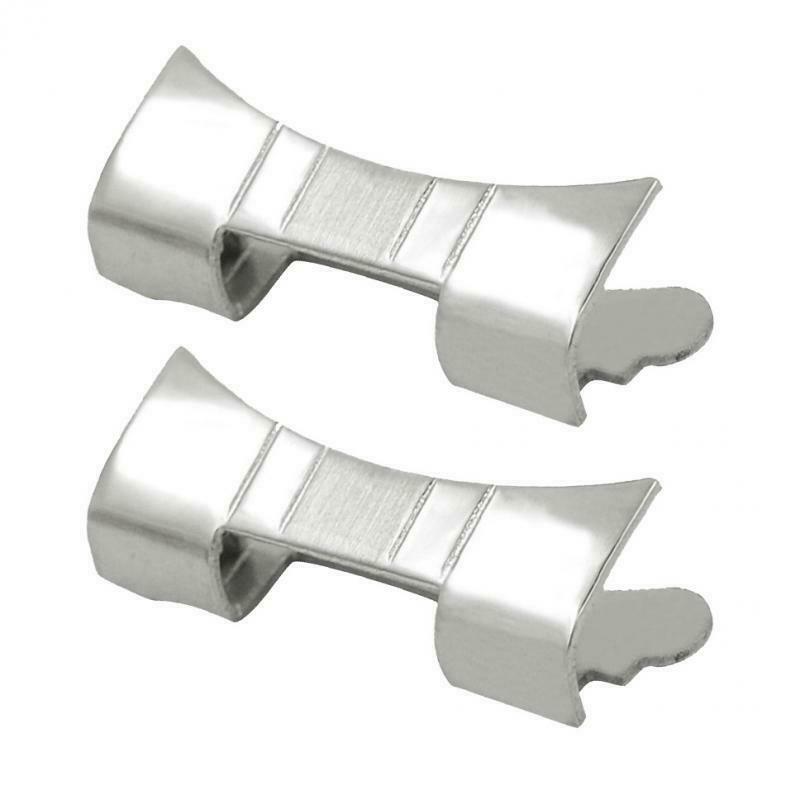 2 Piece Premium Stainless Steel Watch Strap Link Curved End Repair Part 19mm