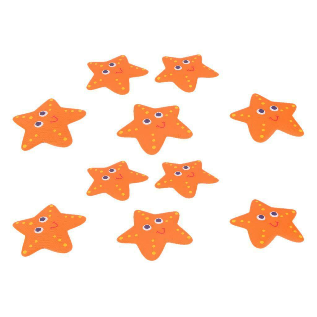 10pcs Starfish Bathtub Treads Non Slip Appliques Anti-Skid Decals Stickers