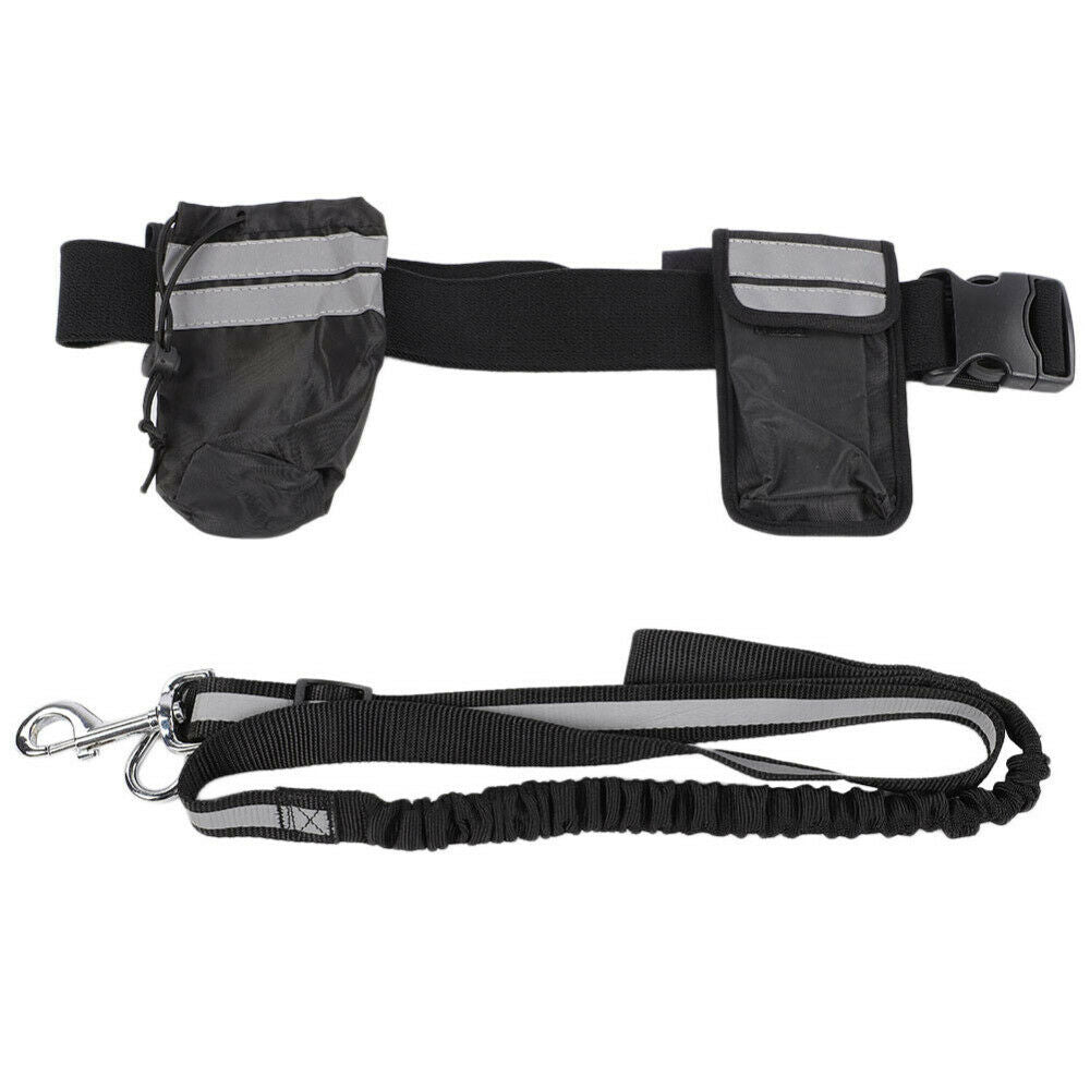Pet Running Training Traction Rope Black Dogs Walking Leash Supplies with Belt