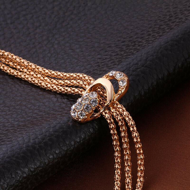 Crystal Necklace Bracelet Ring Earrings Tassel Bridesmaid Wedding Jewelry.l8