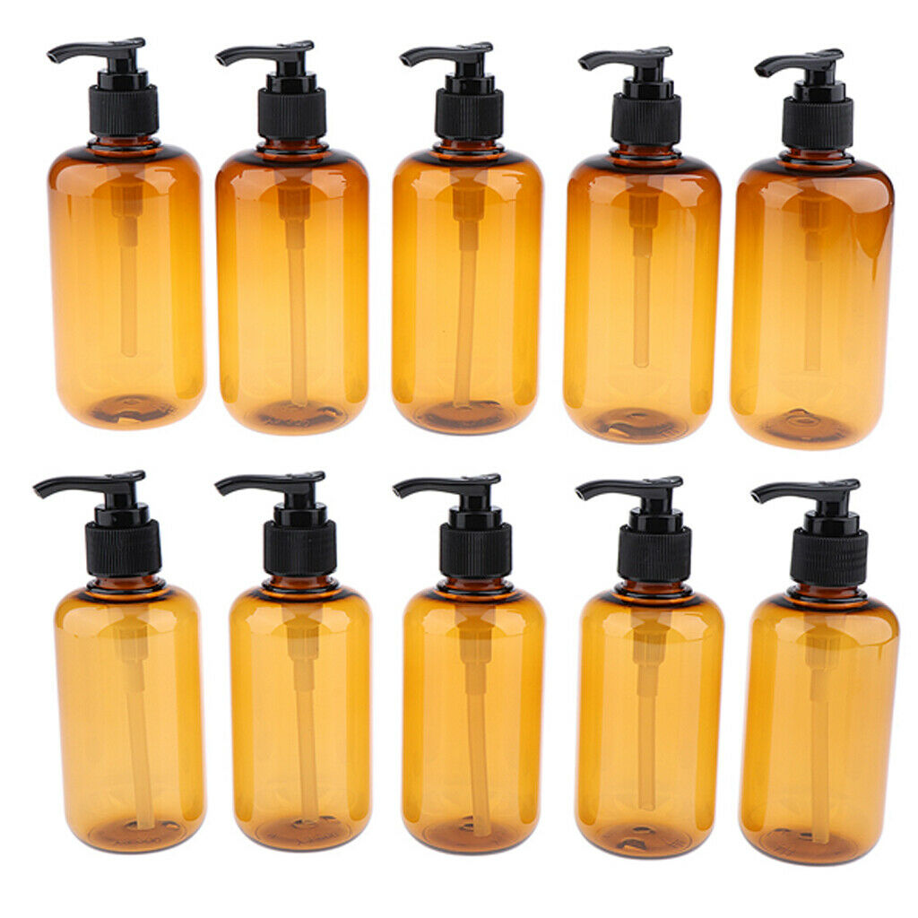 Lots 10 Empty Plastic Pump Bottles for Shampoo