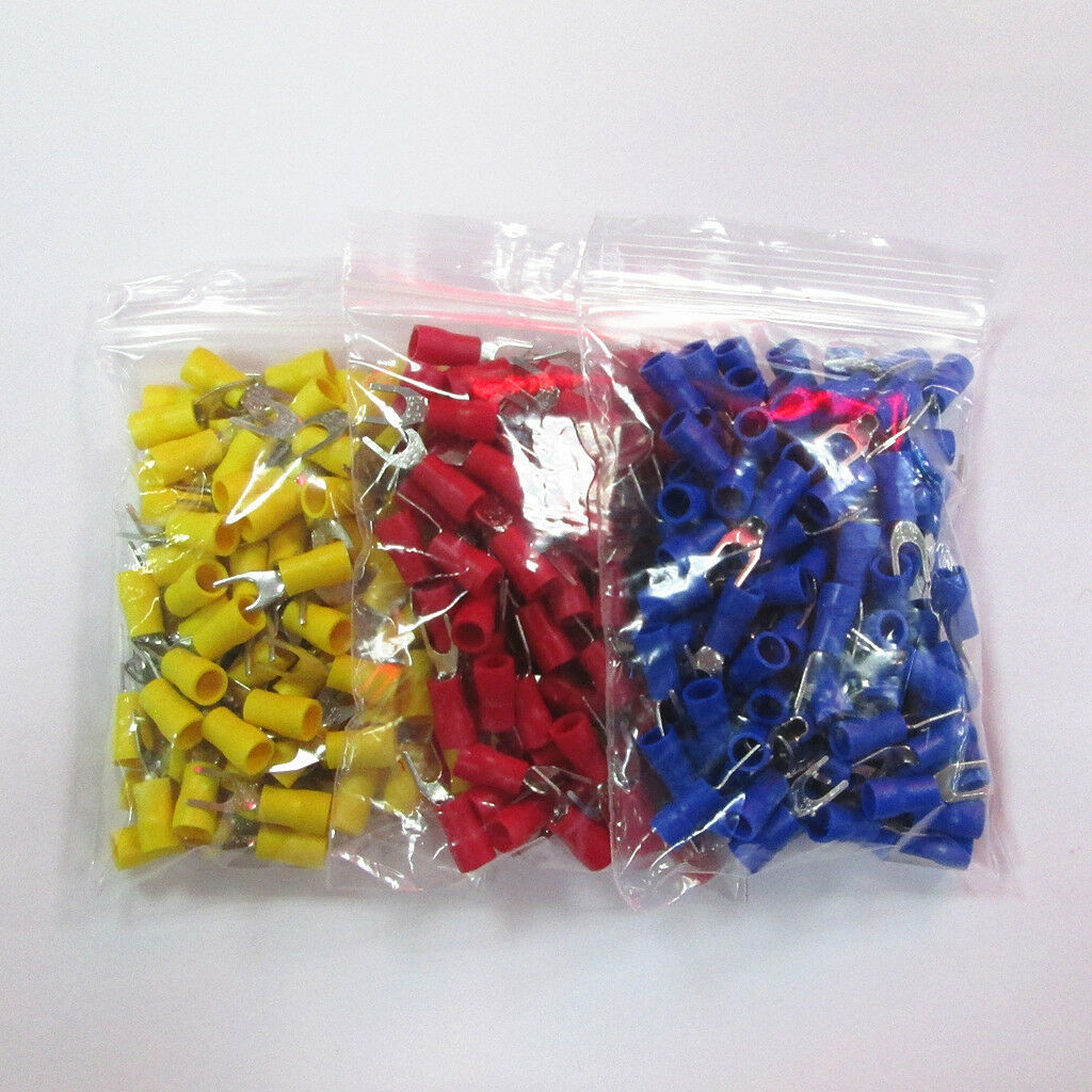 Set of 150pcs Crimping Wire Spade Fork Terminal Connector U Shape SV2-3.2