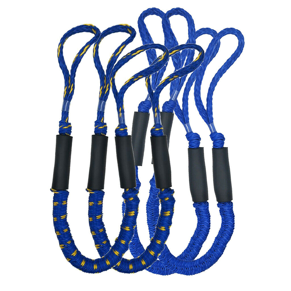 Set of 4 Bungee Dock Lines 4 ft Stretches to 5.5ft for Boat Jet Ski Anchors