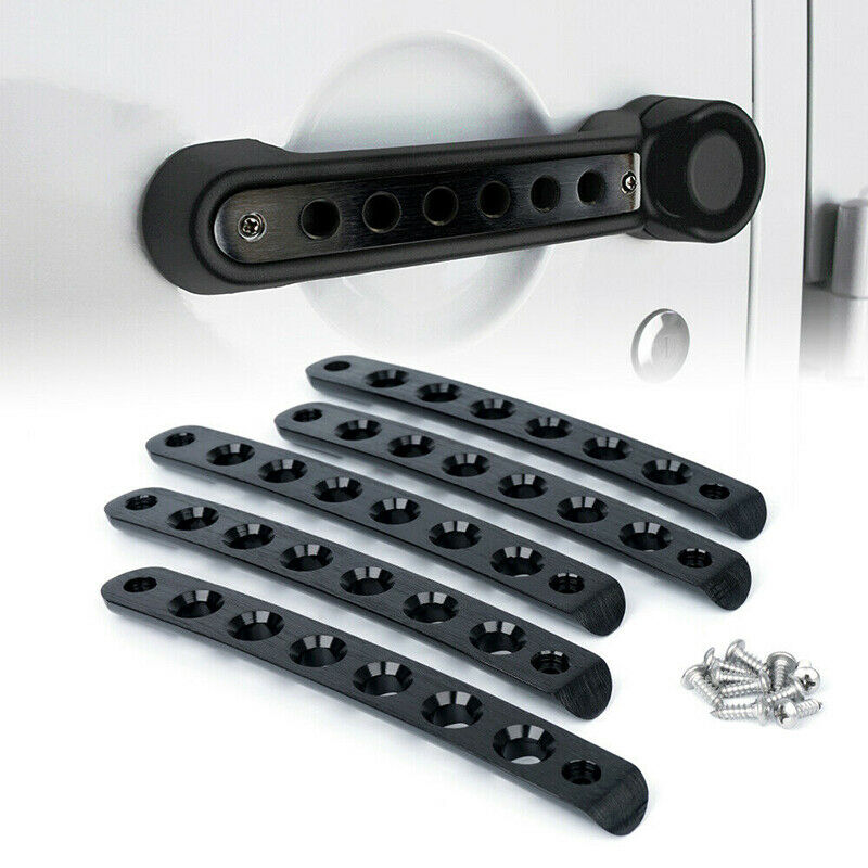 5x Door Grab Handle Inserts Cover Trim Black for 2007-2018 Jeep Wrangler JK