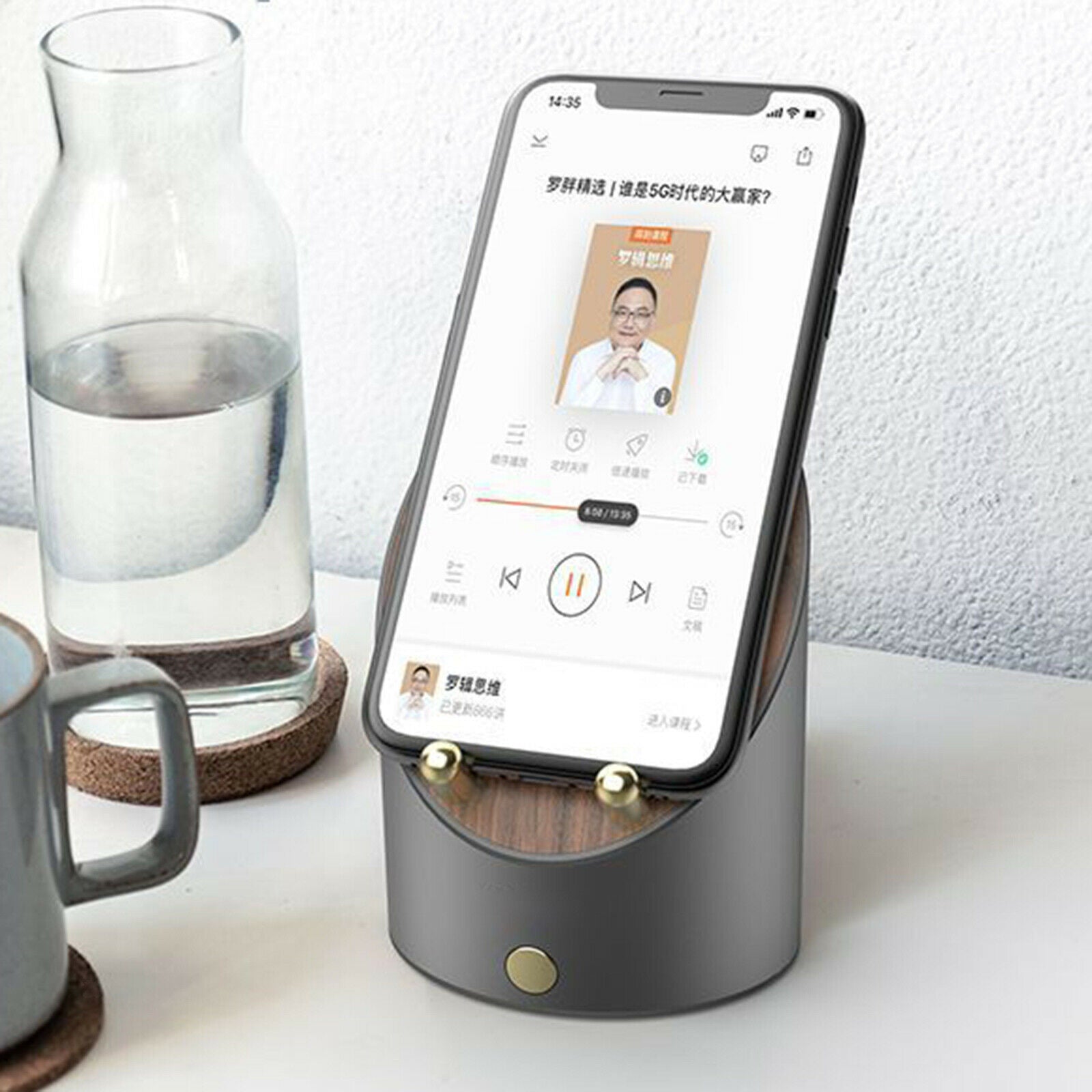 Wireless Speakers Phone Holder Alarm Long Battery Life for Home Outdoors
