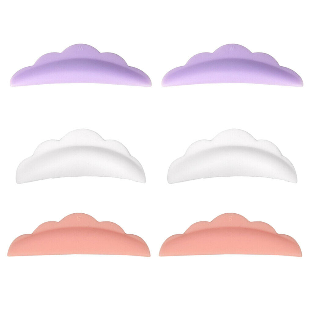 3 Pairs 3 Sizes Non-toxic Silicone Eyelashes Perming Curler Shield Pads Set
