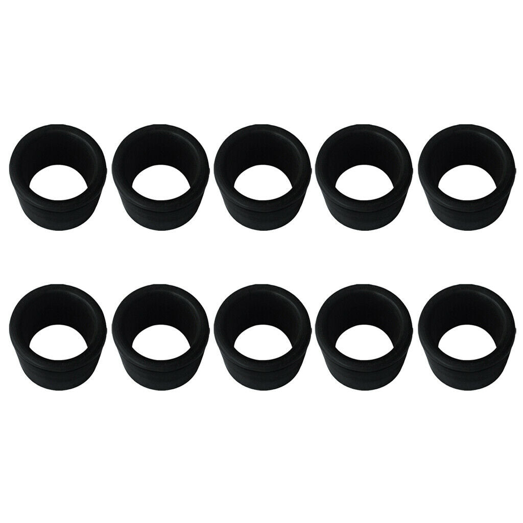 2X 10 Pieces Black Rubber Fishing Rod Holder Pole Rest Rack Insert Protectors