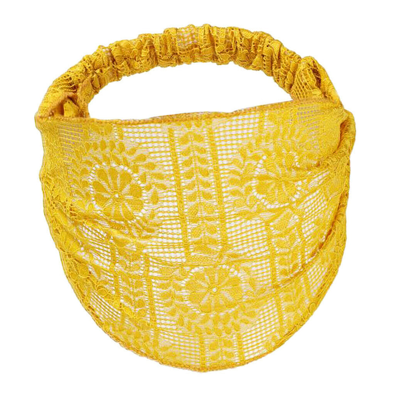 Wide Flower Turban Headband Headwrap for Women Hair Accessories Yellow