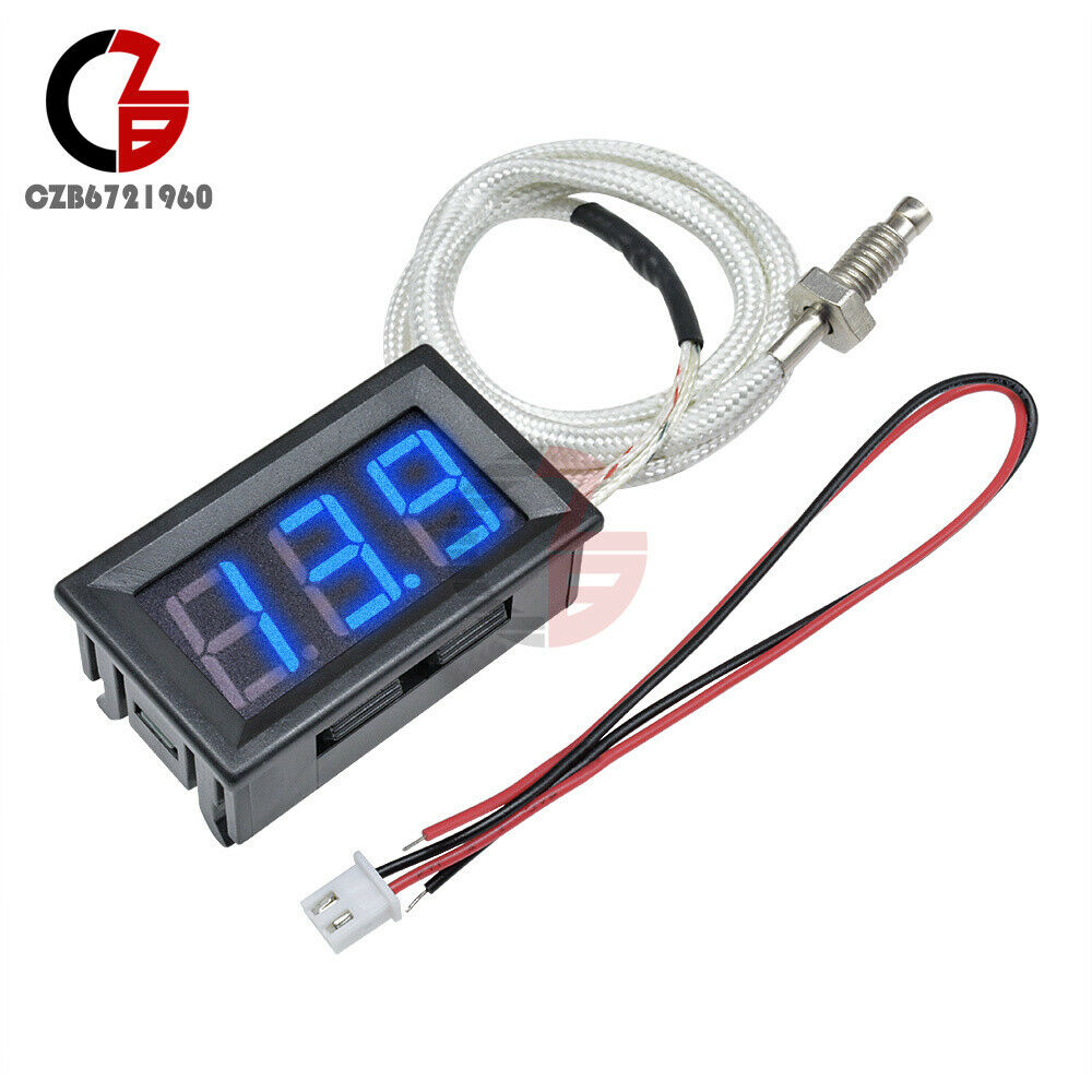 XH-B310 Blue Diaplay -30°C-800°C Gauge Thermometer K-type M6 Thermocouple