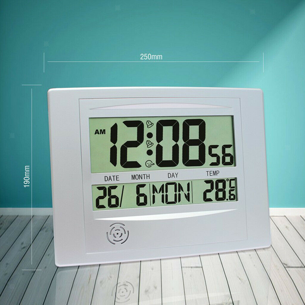 Multifunctional Digital Calendar Alarm Clock Large Day and Month Display
