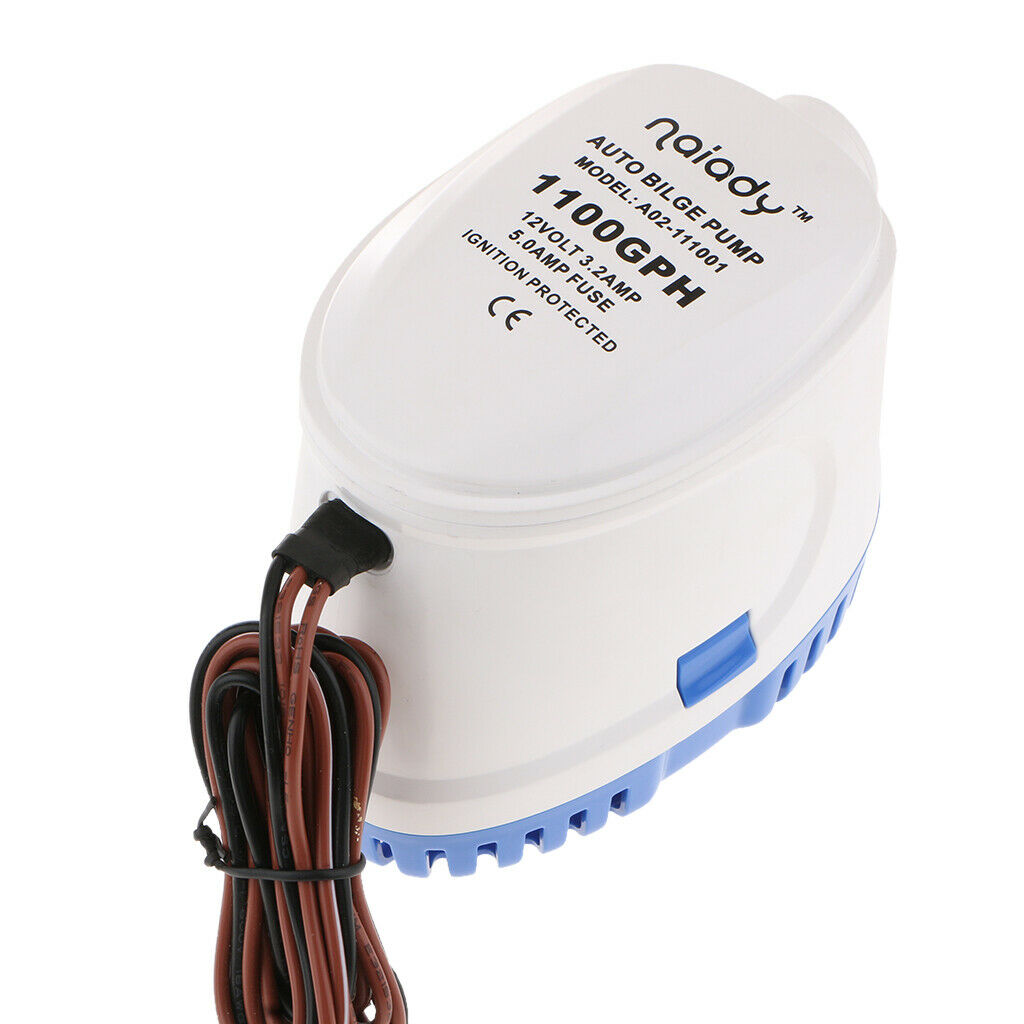 12V 1100GPH Submersible Bilge Pump for Marine Boat Electric RV