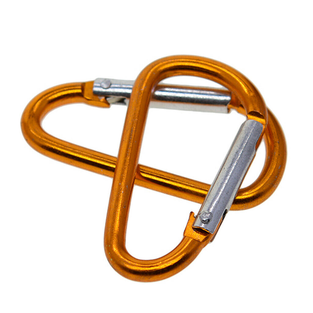 50 Pieces Aluminum Carabiner Spring Clip Climbing Hiking Hook Keychain Rings