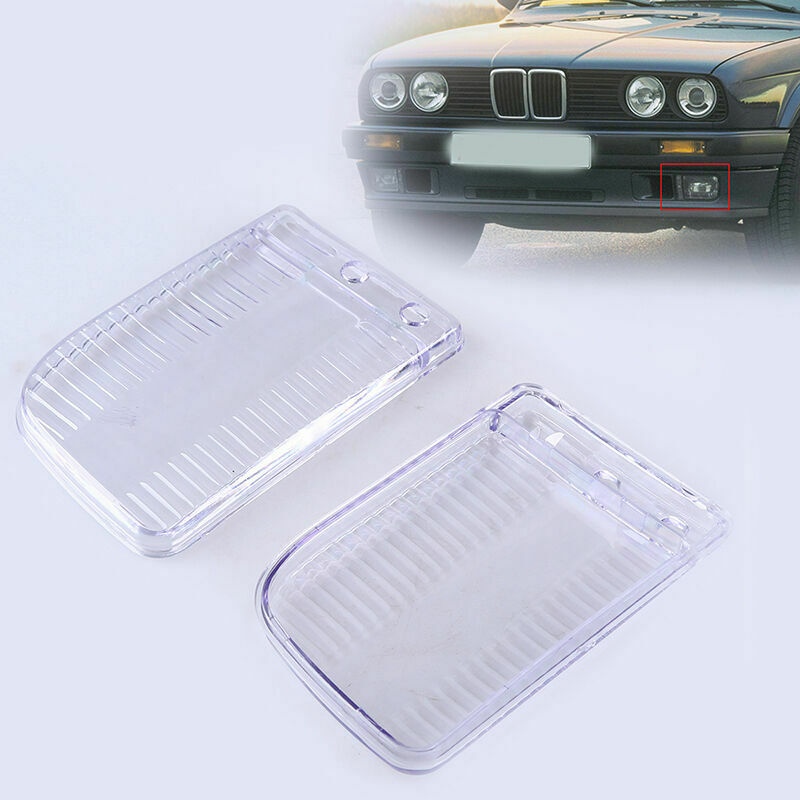 Fits 84-91 BMW E30 318i 318is Pair Front Bumper Fog Lights Lens Left Right&Left