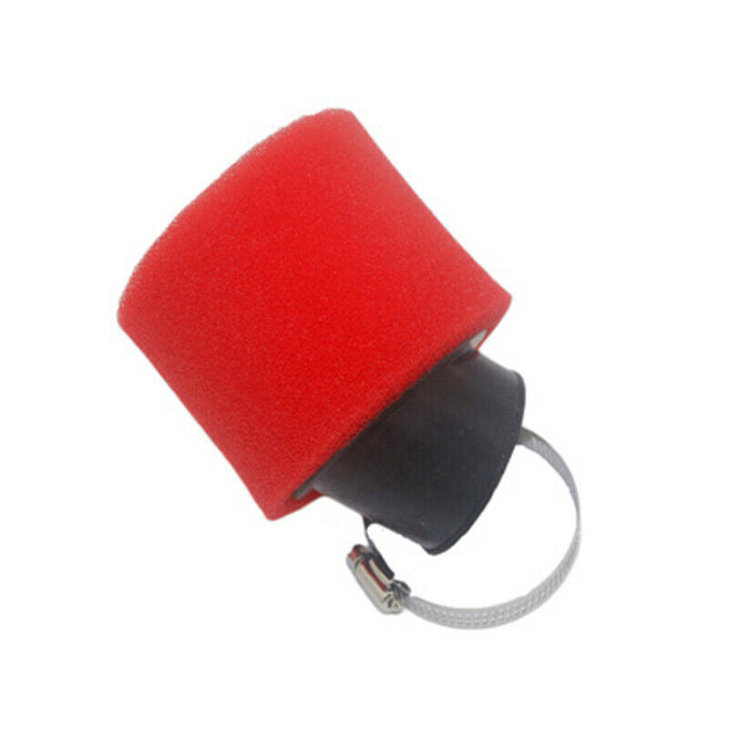 50 70 90 110CC Motorcycle 35mm Sponge Foam Air Filter Cleaner Bent Neck w/ Clamp
