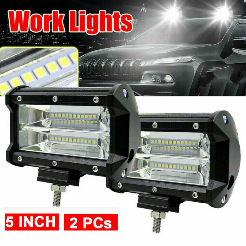 2x 5inch 672W LED Work Light Bar Spot Beam Off Road SUV ATV Truck Light 12V 24V