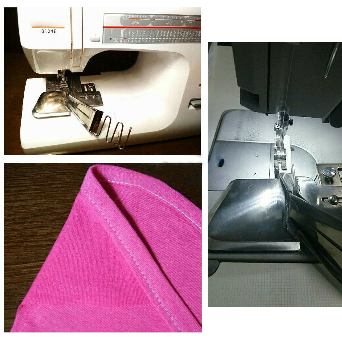 3pcs Sewing Machine Double Fold Binder Attachment Cover Stitch Flat Edge