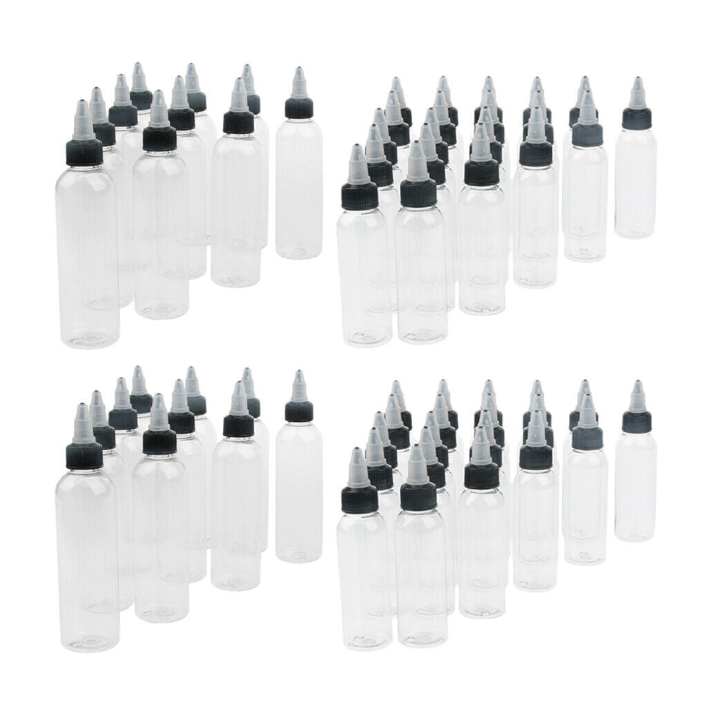 60Pcs Empty Plastic  Bottle with  Top  Tip Applicators 60/120ml