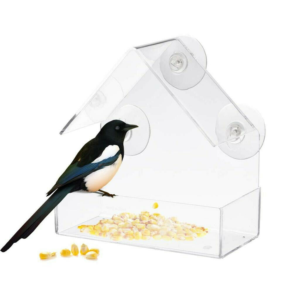 Outdoor Bird Feeder Garden Bird Feeding Acrylic Yard Decoration Windbreak Ball