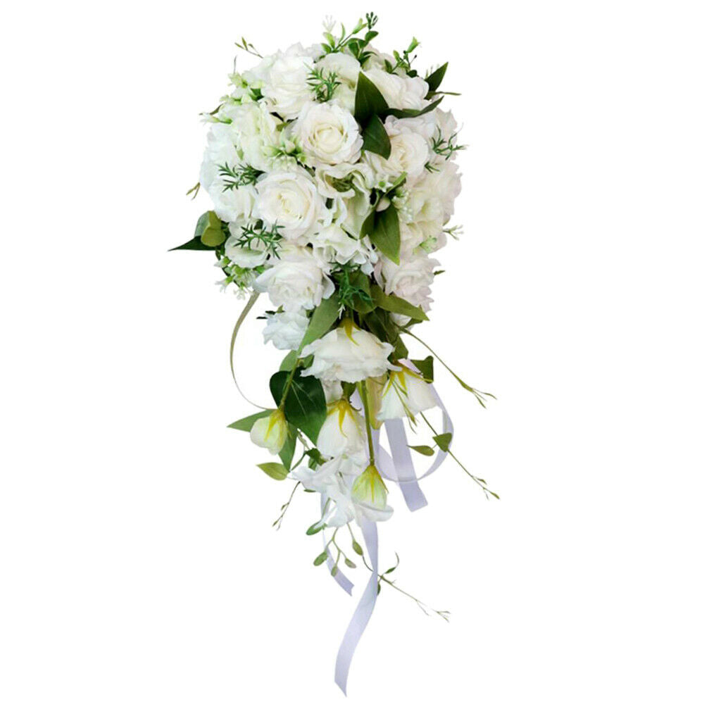 Unique Waterfall Design Wedding Bridal Bouquet Artificial Flowers Silk Flowers
