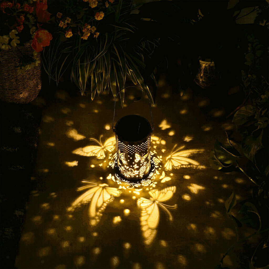 Beautiful Solar Butterfly Light LED Projection Lamp Yard Decor for Terraces