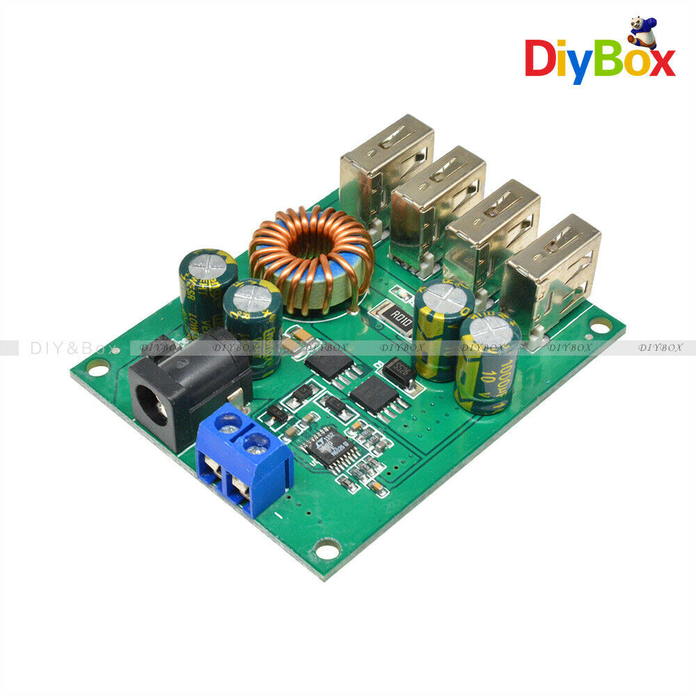 DC-DC 7-60V To 5V 5A 4 USB Buck Converter Step Down Car Power Supply Output