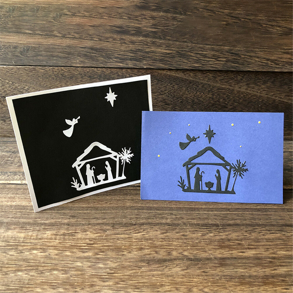 Pious Jesus Nativity Coconut Tree Cutting Dies Scrapbooking Photo Albu.l8