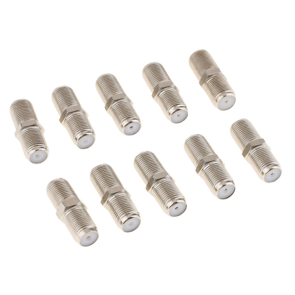 10Pcs F-Type Female to Female TV Cable Connector/ Joint/ Adapter Coax Joiner