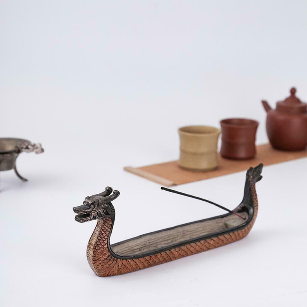 Dragon On Viking Boat Ornament Incense Burner