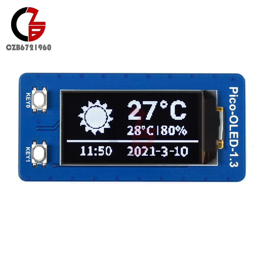 1.3inch OLED Display Module For Raspberry Pi Pico 64×128 SPI/I2C SH1107 By Seeed
