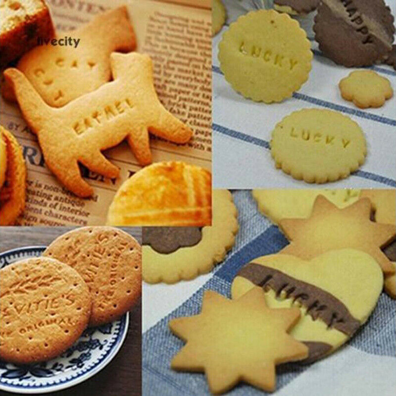 Alphabet Letter Number Cookie Biscuit Mold Press Embosser Cutter Fondant .l8