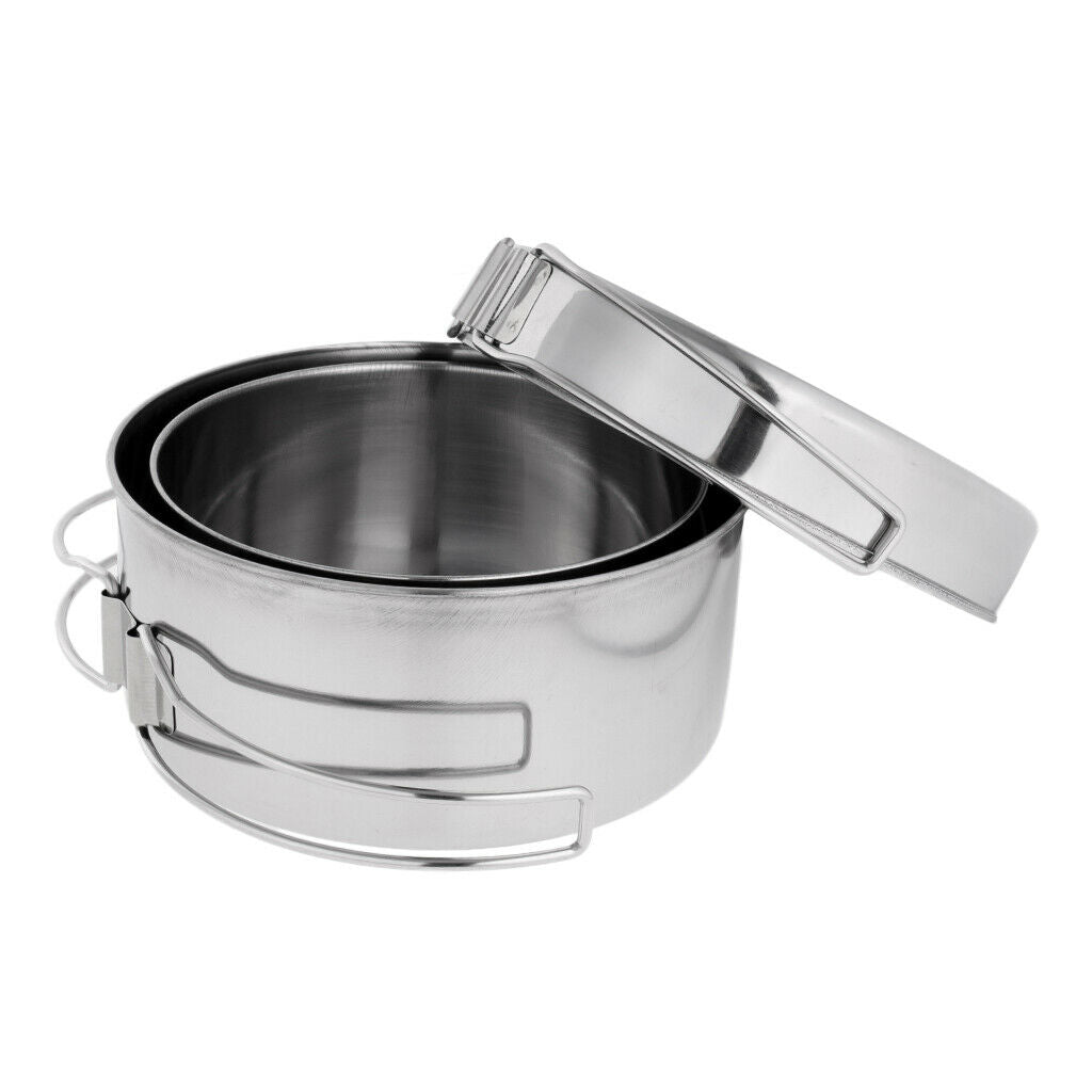 Camping Folding Nonstick Cookware Hiking Picnic Backpacking Pot Pan Set
