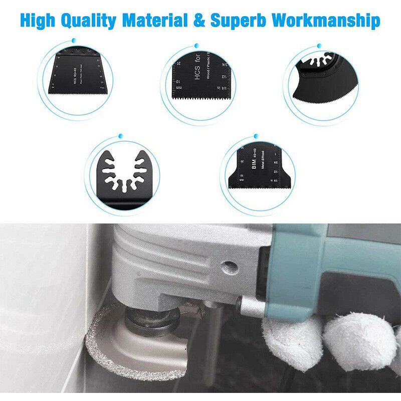 15Pcs Metal Wood Oscillating Multitool  Release Saw Blades Fit for Porter CablR6