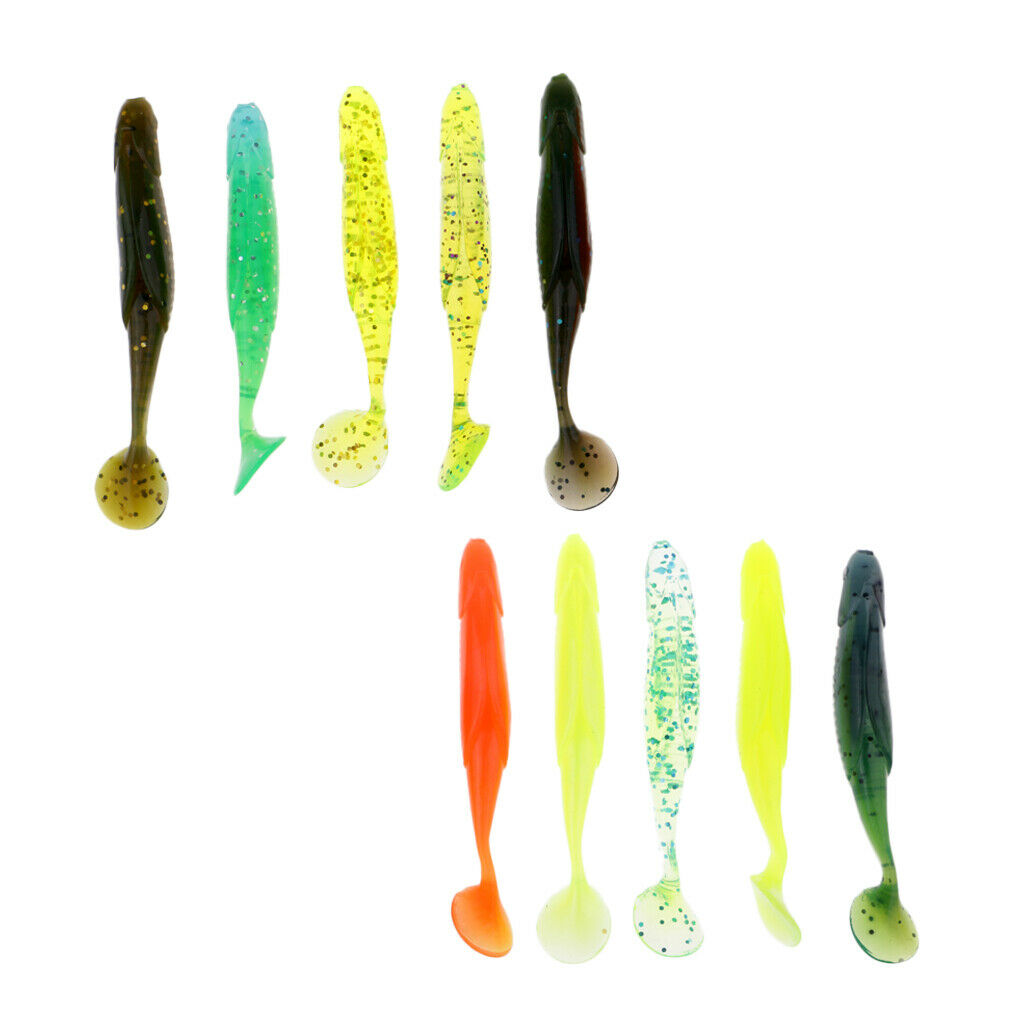 10Pcs Vivid Worms Soft Plastic Artificial Bionics Fishing Bait Lures 9.5cm