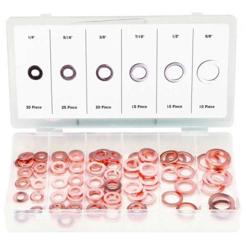 110 Pcs Copper Gasket Classification Heavy-Duty Sae Oil Brake Clutch Line Seals