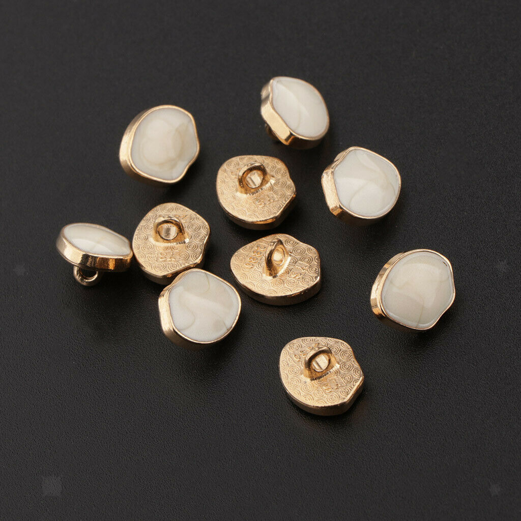 10Pc Marble Enamel Shank Buttons Metal Shank for Sewing Embellishments DIY Craft